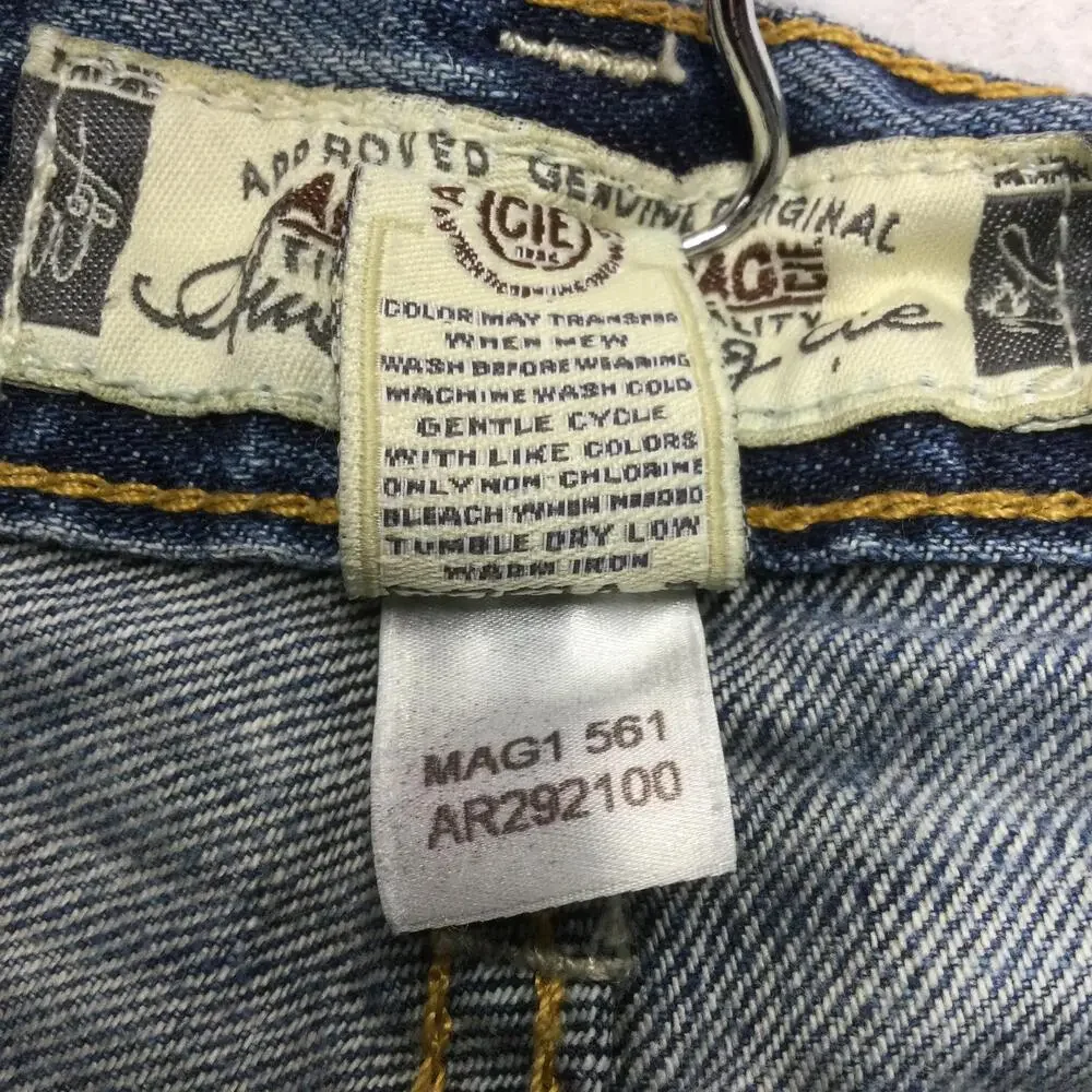 American Rag MAG1 561 Jeans Mens 32x30 Blue Wash Slim Straight Denim Distressed